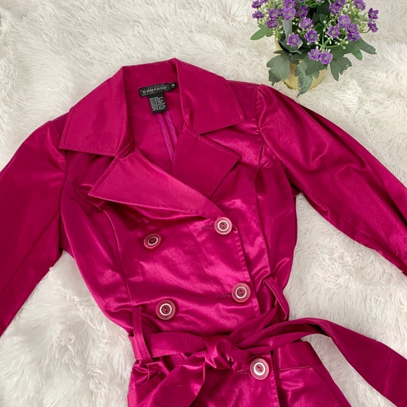 Rampage Jackets & Blazers - Glossy Belted Trench Coat ~ Double Ruffle Hem 💕